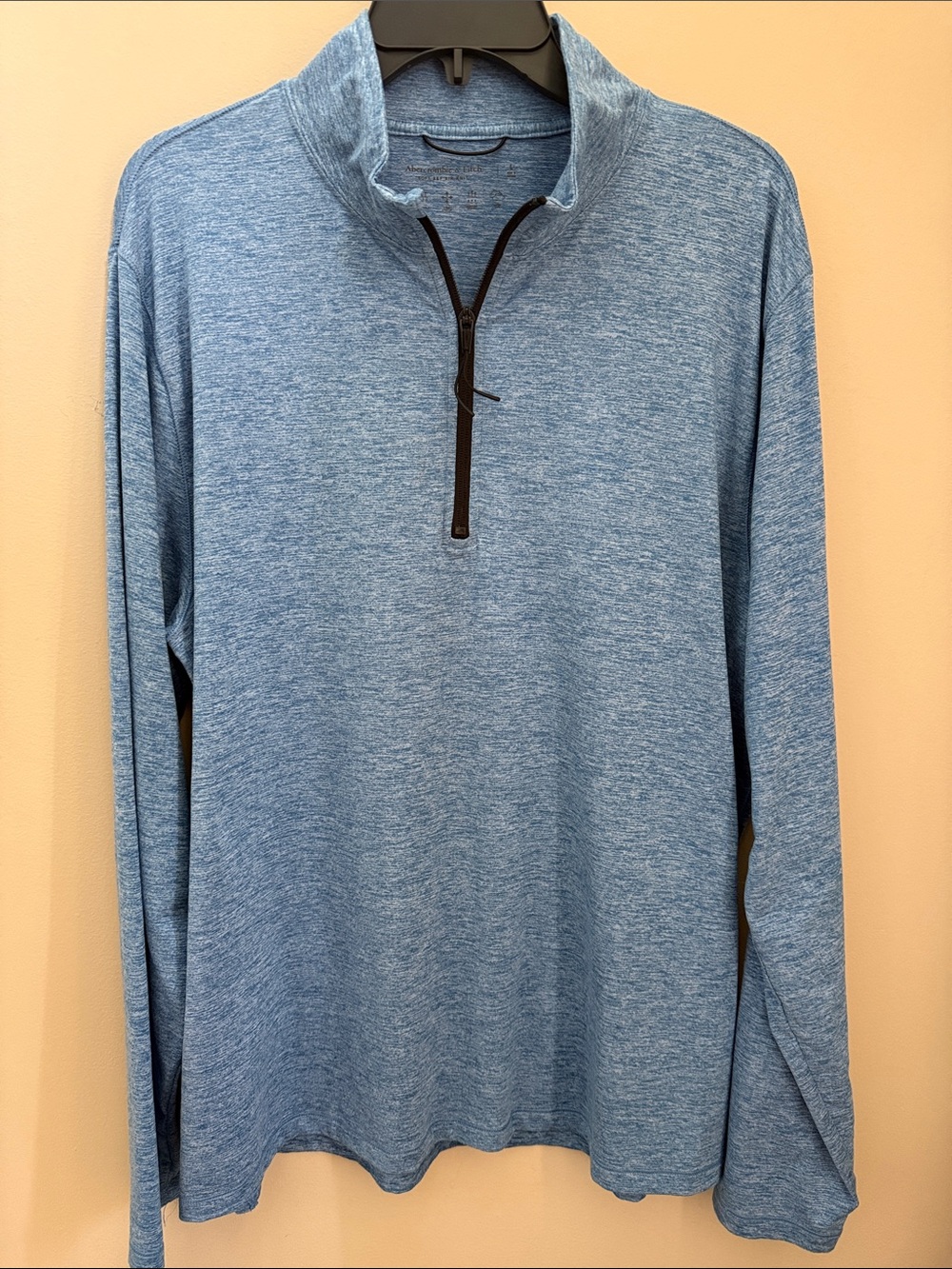 Abercrombie & Fitch Heathered Blue Quarter-Zip Pullover